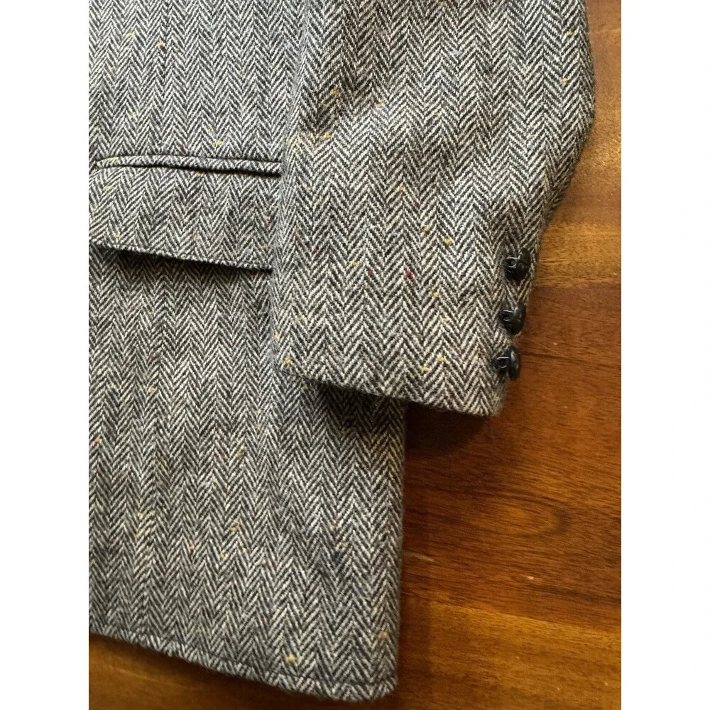 Vtg Pioneer Wear Women Medium Western Blazer Jacket Tweed Herringbone USA Sz M